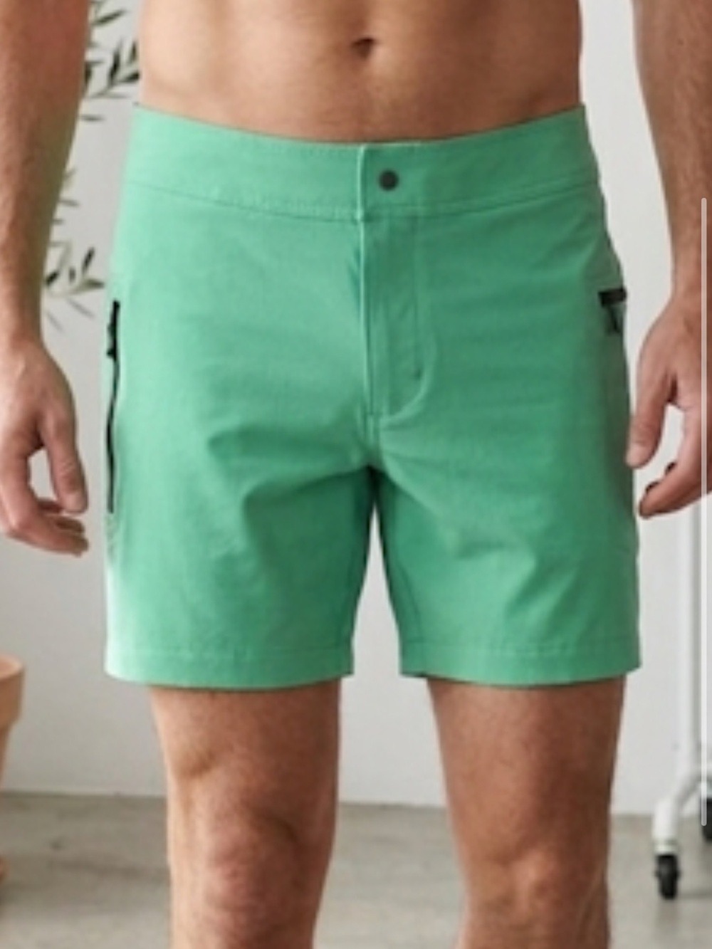 Everest Isles aqua green  Men’s Swim Board Shorts | Size 36 | Zipper Pockets